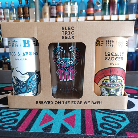 Electric Bear Gift Set Two Beers And Glass