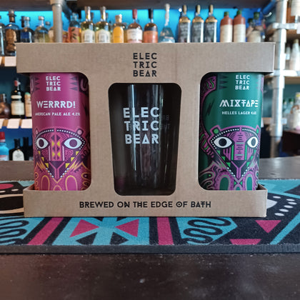 Electric Bear Gift Set Two Beers And Glass