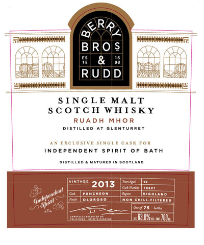 Berry Bros & Rudd -  Ruadh Mhor 2013 Independent Spirit of Bath Octave *PRE ORDER 27th November*