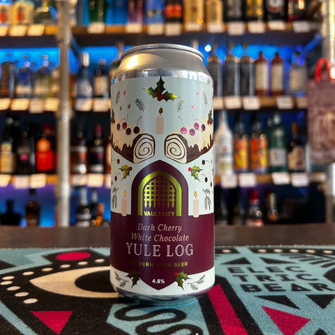 Vault City - Dark Cherry White Chocolate Yule Log Vault City - Dark Cherry White Chocolate Yule Log