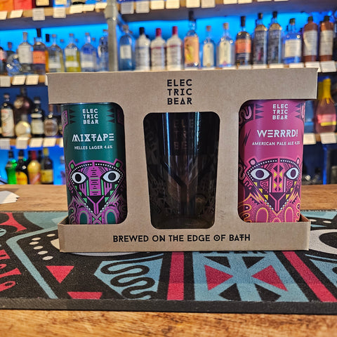 Electric Bear Gift Set Two Beers And Glass